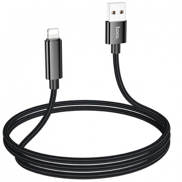 USB кабель Hoco U125 Benefit 2.4A USB to Lightning (1.2m), Чорний - Lightning - зображення 3 