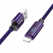 USB кабель Hoco U125 Benefit 2.4A USB to Lightning (1.2m), Фіолетовий