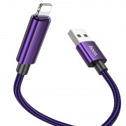 USB кабель Hoco U125 Benefit 2.4A USB to Lightning (1.2m), Фіолетовий