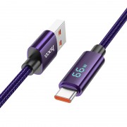 USB кабель Hoco U125 Benefit 5A USB to Type-C (1.2m), Фиолетовый