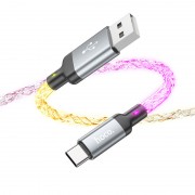 USB кабель Hoco U112 Shine 2.4A USB to Type-C (1m), Серый