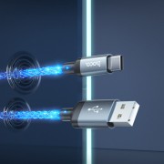 USB кабель Hoco U112 Shine 2.4A USB to Type-C (1m), Серый