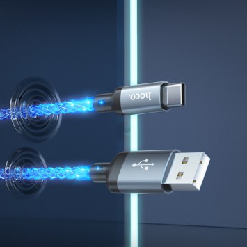 USB кабель Hoco U112 Shine 2.4A USB to Type-C (1m), Серый - Type-C кабели - изображение 6