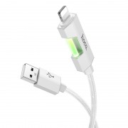 USB кабель Hoco U123 Regent colorful 2.4A USB to Lightning (1.2m), Сірий