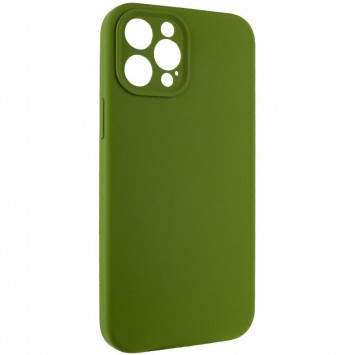 Чохол Silicone Case Full Camera Protective (AA) NO LOGO для Apple iPhone 12 Pro (6.1"), Зелений / Dark Olive - Чохли для iPhone 12 Pro - зображення 1 