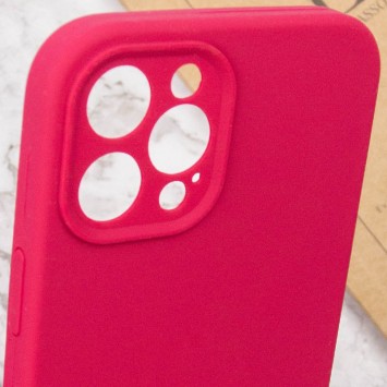 Чохол Silicone Case Full Camera Protective (AA) NO LOGO для Apple iPhone 12 Pro (6.1"), Червоний / Rose Red - зображення 5 