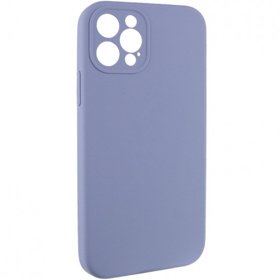 Чохол Silicone Case Full Camera Protective (AA) NO LOGO для Apple iPhone 12 Pro (6.1"), Сірий / Lavender Gray
