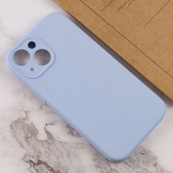 Чехол Silicone Case Full Camera Protective (AA) NO LOGO для Apple iPhone 14 (6.1"), Голубой / Lilac Blue
