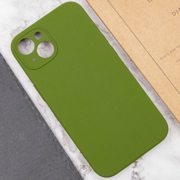 Чехол Silicone Case Full Camera Protective (AA) NO LOGO для Apple iPhone 14 (6.1"), Зеленый / Dark Olive - Чехлы для iPhone 14 - изображение 4