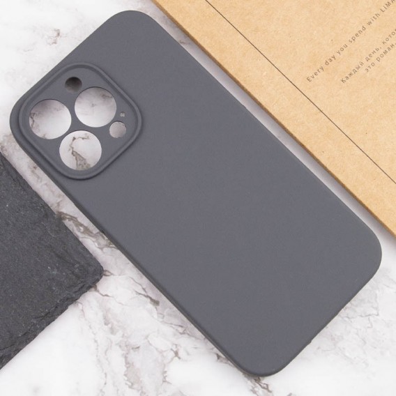 Чехол Silicone Case Full Camera Protective (AA) NO LOGO для Apple iPhone 14 Pro (6.1"), Серый / Dark Gray