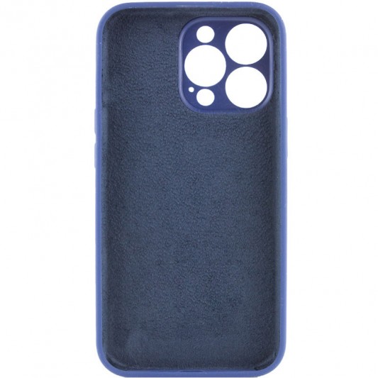 Чехол Silicone Case Full Camera Protective (AA) NO LOGO для Apple iPhone 14 Pro (6.1"), Синий / Deep navy - изображение 1