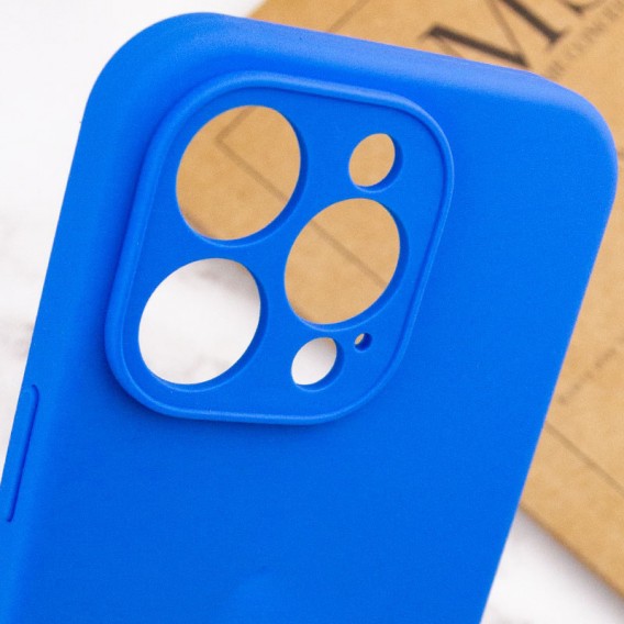 Чехол Silicone Case Full Camera Protective (AA) NO LOGO для Apple iPhone 14 Pro Max (6.7"), Синий / Capri Blue