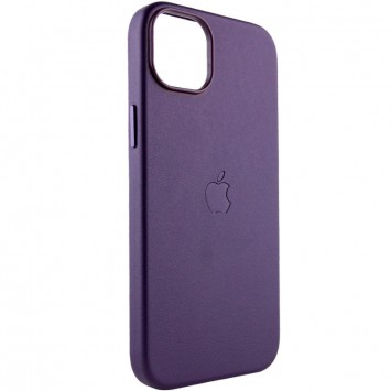 Кожаный чехол Leather Case (AAA) with MagSafe для iPhone 14, Deep Violet - Чехлы для iPhone 14 - изображение 3