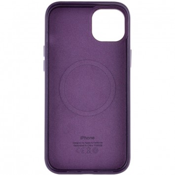 Кожаный чехол Deep Violet Leather Case (AAA) с MagSafe для Apple iPhone 14 (6.1')