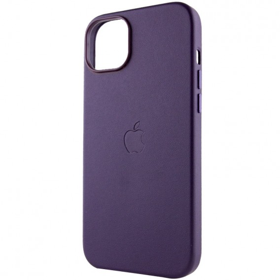 Шкіряний чохол Leather Case (AAA) with MagSafe для Apple iPhone 14 (6.1"), Deep Violet