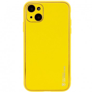 Жовтий шкіряний чохол Xshield для Айфон 13