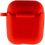 Силіконовий футляр New з карабіном для навушників Airpods 1/2 (Червоний / Red)
