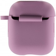 Силіконовий футляр New з карабіном для навушників Airpods 1/2 (Ліловий / Lilac Pride)