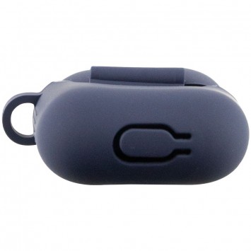 Силіконовий футляр New з карабіном для навушників Airpods 1/2 (Темно-синій / Midnight blue) - Apple AirPods - зображення 3 
