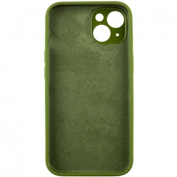 Чехол Silicone Case Full Camera Protective (AA) NO LOGO для Apple iPhone 15 Plus (6.7"), Зеленый / Dark Olive - iPhone 15 Plus - изображение 3