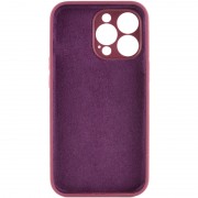 Чехол Silicone Case Full Camera Protective (AA) NO LOGO для Apple iPhone 15 Pro (6.1"), Бордовый / Plum