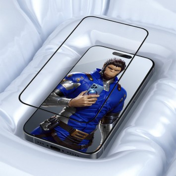 Захисне 3D скло Blueo Invisible Airbag Anti-Broken для Apple iPhone 14 Pro (6.1"), Чорний - Захисні стекла для iPhone 14 Pro - зображення 4 