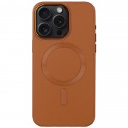 Шкіряний чохол Bonbon Leather Metal Style with MagSafe Apple iPhone 15 Pro (6.1"), Коричневий / Brown