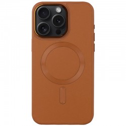 Шкіряний чохол Bonbon Leather Metal Style with MagSafe Apple iPhone 15 Pro (6.1"), Коричневий / Brown
