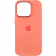 Чехол Silicone Case Metal Buttons (AA) для Apple iPhone 14 Pro (6.1"), Розовый / Pink Pomelo