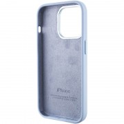 Чехол Silicone Case Metal Buttons (AA) для Apple iPhone 14 Pro (6.1"), Голубой / Blue Fog