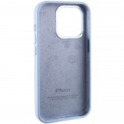 Чехол Silicone Case Metal Buttons (AA) для Apple iPhone 14 Pro (6.1"), Голубой / Blue Fog