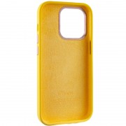 Чехол Silicone Case Metal Buttons (AA) для Apple iPhone 14 Pro (6.1"), Желтый / Sunglow