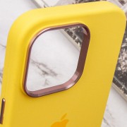 Чехол Silicone Case Metal Buttons (AA) для Apple iPhone 14 Pro (6.1"), Желтый / Sunglow