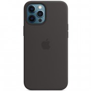 Чехол Silicone case (AAA) full with Magsafe and Animation для Apple iPhone 12 Pro / 12 (6.1"), Черный / Black