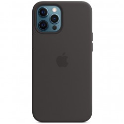 Чохол Silicone case (AAA) full with Magsafe and Animation для Apple iPhone 12 Pro / 12 (6.1"), Чорний / Black