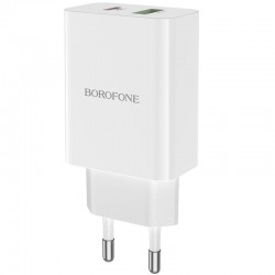 Зарядний пристрій Borofone BA56A Lavida PD20W/QC3.0 USB+Type-C, Білий