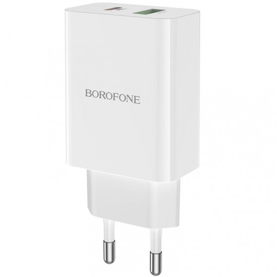 Зарядний пристрій Borofone BA56A Lavida PD20W/QC3.0 USB+Type-C, Білий