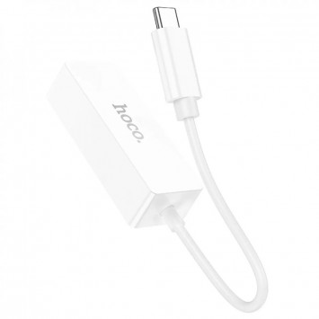 Переходник Hoco UA22 Acquire USB ethernet adapter (100 Mbps), White