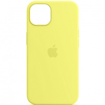 Чехол Silicone case (AAA) full with Magsafe and Animation для Apple iPhone 13 (6.1"), Желтый / Lemon Zest - Чехлы для iPhone 13 - изображение 1