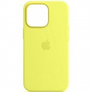 Чохол Silicone case (AAA) full with Magsafe and Animation для Apple iPhone 13 Pro (6.1"), Жовтий / Lemon Zest