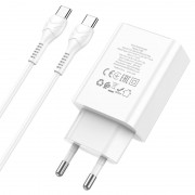 Зарядний пристрій HOCO C100A PD20W+QC3.0 + Type-C to Type-C, White