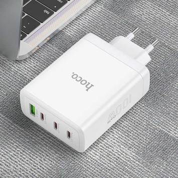 Зарядное устройство Hoco N31 Glory PD100W (3Type-C/1USB), White - Сетевые зарядные устройства (220 В) - изображение 3