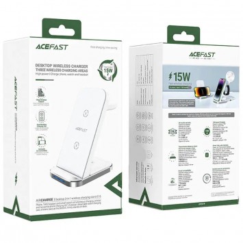 БЗУ Acefast E15 desktop 3-in-1, White -  - изображение 5