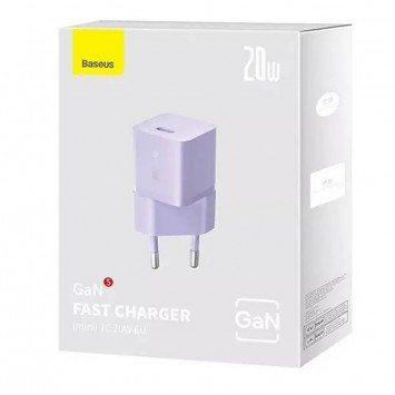 Зарядний пристрій Baseus GaN5 Fast Charger (mini) 1C 20W (CCGN05010), Purple - Мережеві ЗП (220 В) - зображення 1 