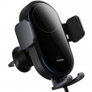 Автодержатель с БЗУ Baseus LightChaser Wireless Charging Electric Car Mount 15W (C40355900121-00), Black