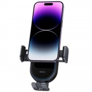 Автодержатель с БЗУ Baseus LightChaser Wireless Charging Electric Car Mount 15W (C40355900121-00), Black