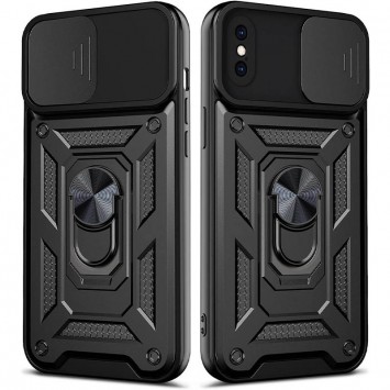 Ударопрочный чехол Camshield Serge Ring для Apple iPhone X / XS (5.8"), Черный - Чехлы для iPhone XS Max - изображение 1