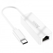 Переходник Hoco UA22 Acquire USB ethernet adapter (100 Mbps), White