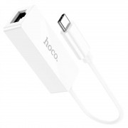 Переходник Hoco UA22 Acquire USB ethernet adapter (100 Mbps), White