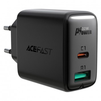 Зарядний пристрій Acefast A5 PD32W GaN (USB-C+USB-A), Black - Мережеві ЗП (220 В) - зображення 2 